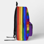 rainbow flag stripe with positivity backpack プリントバックパック (左)