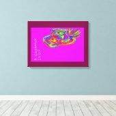 Rainbow Floral Fur Feathered Hat キャンバスプリント (インサイチュ (ウッドフロア))