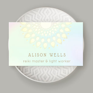 Rainbow Floral Lotus Mandala Energy Healer 名刺