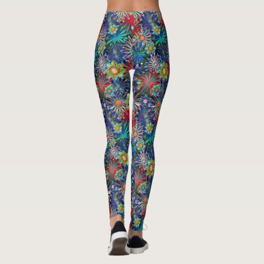 Rainbow Floral Pattern Leggings レギンス (裏面)
