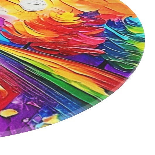 Rainbow Forest Sunset Dreams カッティングボード (角)