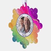 Rainbow Forever in Our Hearts Grandpa Modern オーナメントカード (左)