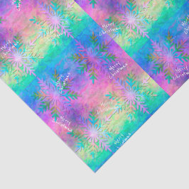 Rainbow Fractal Tie-Dye Snowflake Merry Christmas 薄葉紙