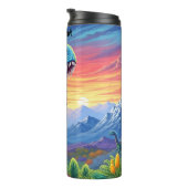 Rainbow Frilled Dinosaur Sunset Valley タンブラー (回転右)