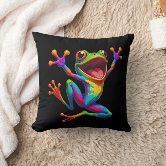 Rainbow Frog  クッション (ブランケット)