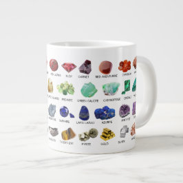 Rainbow Gems Crystal Collection Chart Guide 20oz ジャンボコーヒーマグカップ