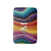 Rainbow Geode Gold Wave Colorful Abstract バスマット (正面縦)