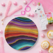 Rainbow Geode Gold Wave Colorful Abstract ペーパープレート (パーティー)
