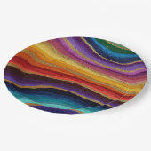 Rainbow Geode Gold Wave Colorful Abstract ペーパープレート (アングル)