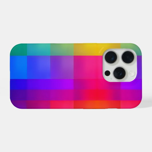 Rainbow Geometric Abstract Gradient Design iPhoneケース (裏面横)