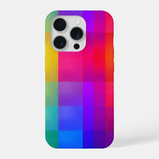 Rainbow Geometric Abstract Gradient Design iPhoneケース (裏面)