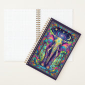 Rainbow Geometric Elephant Cosmic Forest Journal ノートブック (内側)