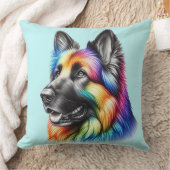 Rainbow German Shepherd Cozy Poem  クッション (ブランケット)