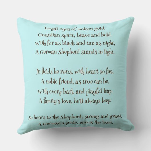 Rainbow German Shepherd Cozy Poem  クッション (裏面)