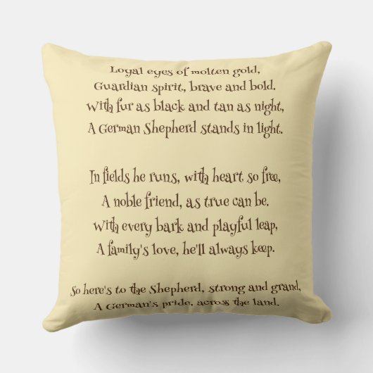 Rainbow German Shepherd Cozy Poem  クッション (裏面)