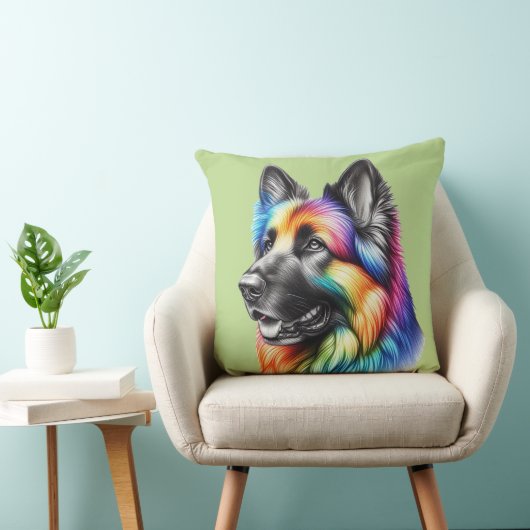 Rainbow German Shepherd Cozy Poem  クッション (椅子)
