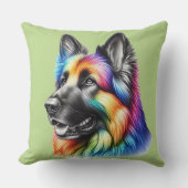 Rainbow German Shepherd Cozy Poem  クッション (正面)