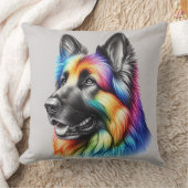 Rainbow German Shepherd Cozy Poem  クッション (ブランケット)