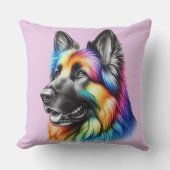 Rainbow German Shepherd Cozy Poem クッション (正面)
