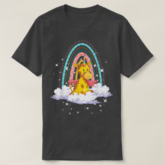 Rainbow Girafficorn Africa Animal Fantasy Giraffe Tシャツ (デザイン正面)