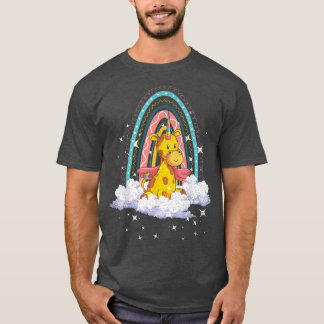Rainbow Girafficorn Africa Animal Fantasy Giraffe Tシャツ