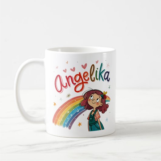 Rainbow Girl Angelika 1 コーヒーマグカップ (左)