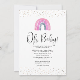 Rainbow Girl Baby Shower Invitation 招待状