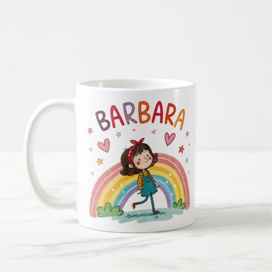 Rainbow Girl Barbara 1 コーヒーマグカップ (左)