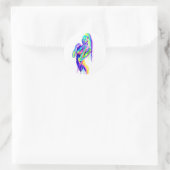 Rainbow girl  canvas print ラウンドシール (バッグ)