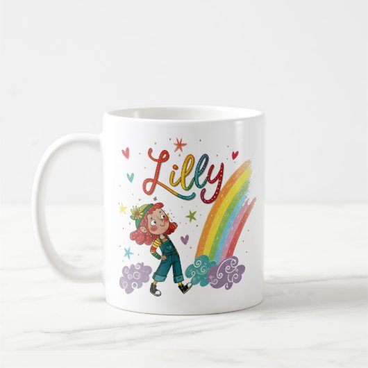 Rainbow Girl Lilly 1 コーヒーマグカップ (左)