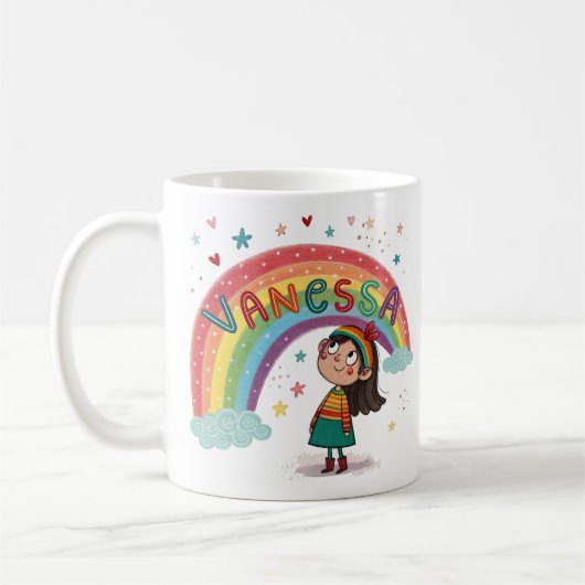 Rainbow Girl Vanessa 2 コーヒーマグカップ (左)