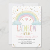Rainbow Girl's Birthday Party Invitation 招待状 (正面)