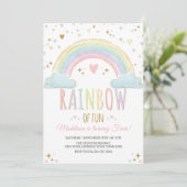 Rainbow Girl's Birthday Party Invitation 招待状 (スタンド正面)