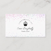 Rainbow Glitter Cupcake Logo Pastry Chef 名刺 (正面)