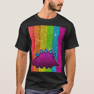 Rainbow Glitter Dinosaur Sparkly LGBT Sparkle Cute Tシャツ