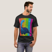 Rainbow Glitter Dinosaur Sparkly LGBT Sparkle Cute Tシャツ (正面フル)