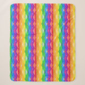 Rainbow Glitter Pride Argyle Diamond  シェルパブランケット (正面)