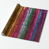 Rainbow Glitter Tinsel Strands PartyWrapping Paper ラッピングペーパー (アンロールド)