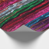 Rainbow Glitter Tinsel Strands PartyWrapping Paper ラッピングペーパー (角)