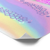 Rainbow Glitter Unicorn Girls Personalized ポスター (角)