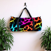 Rainbow Glow Leopard Print ダッフルバッグ