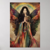 Rainbow Goddess Iris Greek Mythology Bohemian Art ポスター (正面)