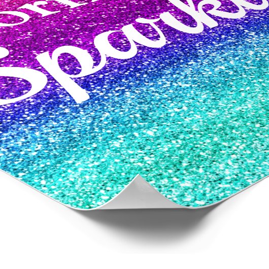 Rainbow Gradient Born to Sparkle ポスター (角)