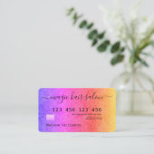 Rainbow gradient credit card style  名刺 (スタンド正面)