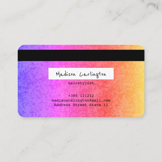 Rainbow gradient credit card style  名刺 (裏面)