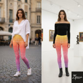 Rainbow Gradient Modern Plaid Tartan Pattern レギンス