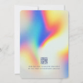 Rainbow Gradient QR Code Bold Modern Wedding 招待状 (裏面)