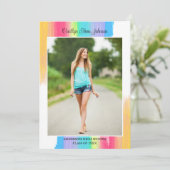 Rainbow Graduate Photo エレガント 2024卒業 案内状 (スタンド正面)