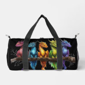 Rainbow Group of Baby Dragons on Black ダッフルバッグ (正面)