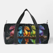 Rainbow Group of Baby Dragons on Black ダッフルバッグ (裏面)
